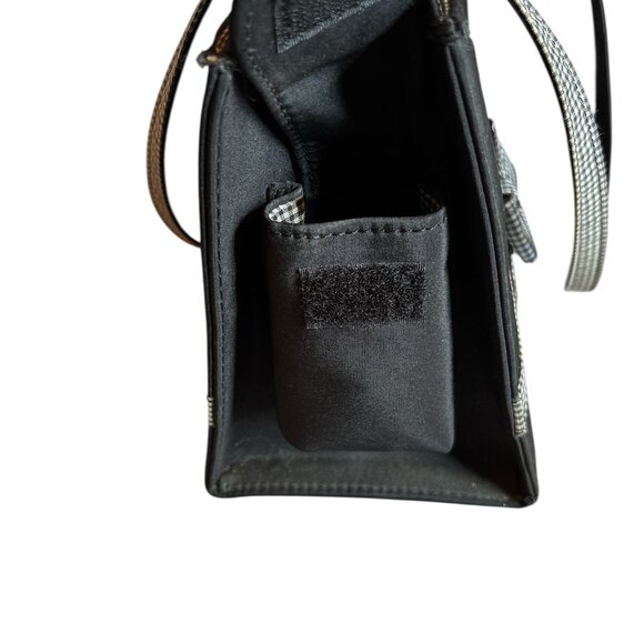 Embroidery Multi-colored and Black Ladybug Purse w/checkered Bow and Straps - Picture 7 of 13